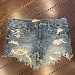 Abercrombie and Fitch Denim Jean Shorts with Gold Sequin Detail FITS LIKE SIZE 4